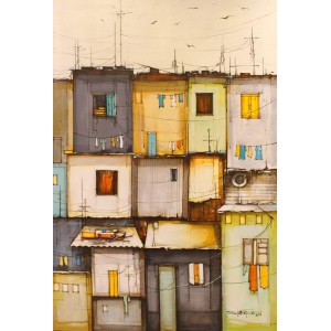 Salman Farooqi, 72 x 48 Inch, Acrylic on Canvas, Cityscape Painting, AC-SF-320